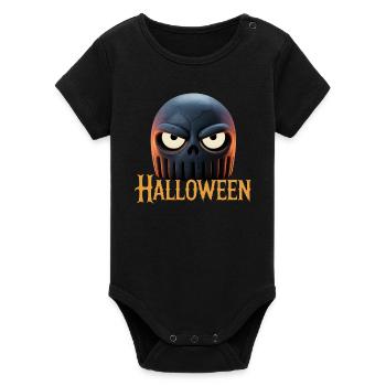Fire Skull Halloween | Witch trick or treat - Organic Short Sleeve Baby Bodysuit by Stanley/Stella - black - Front