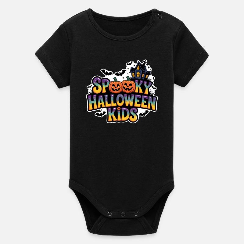 Halloween effrayant pour enfants - Body bébé manches courtes bio Stanley/Stella - noir