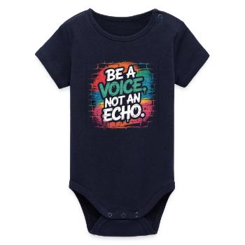 Be a Voice – Mutmacher Spruch im Retro Style - Organic Kurzarm-Babybody von Stanley/Stella - Navy - Vorne