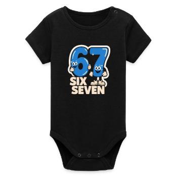 67 Six Seven 6 7 - Lustiges italienisches  - Organic Kurzarm-Babybody von Stanley/Stella - Schwarz - Vorne