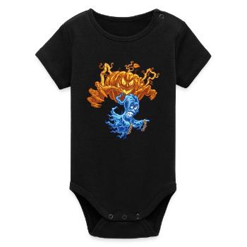🎃Haunted Pumpkin Ghost Hunter 👻 - Organic Short Sleeve Baby Bodysuit by Stanley/Stella - black - Front