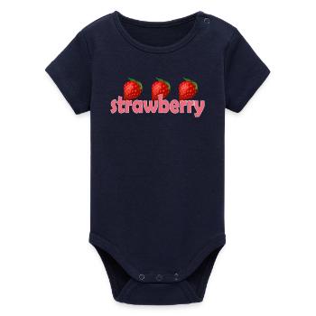 Fraise - Body bébé manches courtes bio Stanley/Stella - marine - Devant