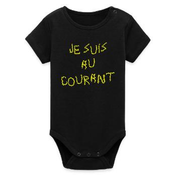 I KNOW ABOUT IT! - Organic Short Sleeve Baby Bodysuit by Stanley/Stella - black - Front