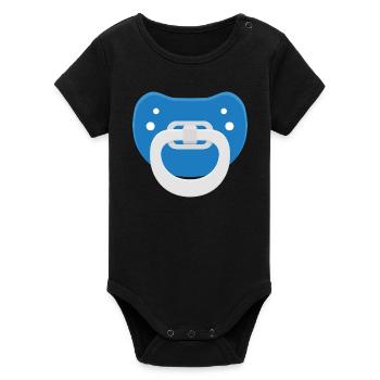 Blue pacifier - Organic Short Sleeve Baby Bodysuit by Stanley/Stella - black - Front