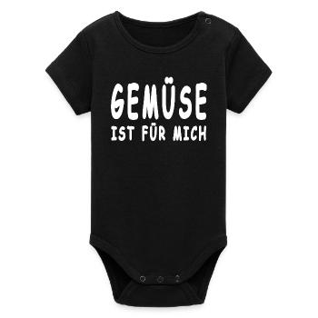 Gemüse - Organic Kurzarm-Babybody von Stanley/Stella - Schwarz - Vorne