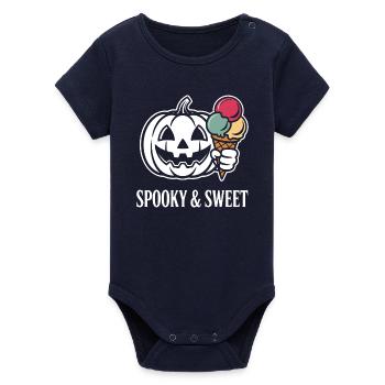 Crème glacée d’Halloween effrayante et sucrée - Body bébé manches courtes bio Stanley/Stella - marine - Devant