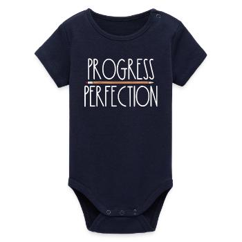 Le progrès plutôt que la perfection Retour à l’école Leh - Body bébé manches courtes bio Stanley/Stella - marine - Devant