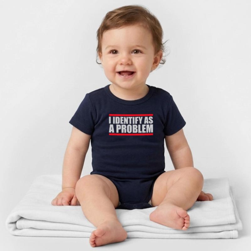I Identify as a Problem Statement Frech Rebellisch Organic Kurzarm-Babybody von Stanley/Stella