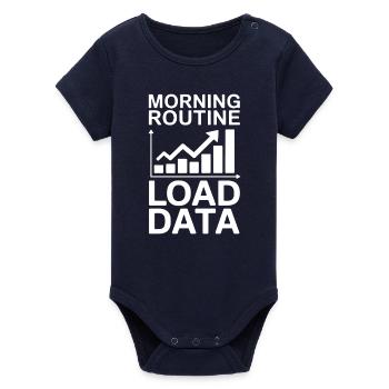 Data Analyst Saying Funny Data Analyst Gift - Organic Short Sleeve Baby Bodysuit by Stanley/Stella - navy - Front