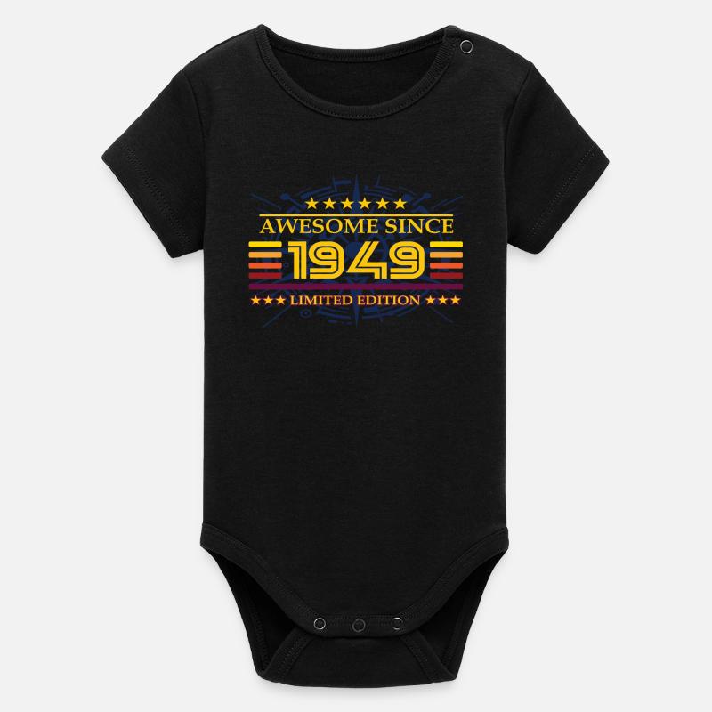 Awesome since 1949 Limited Edition - Organic Short Sleeve Baby Bodysuit by Stanley/Stella - black
