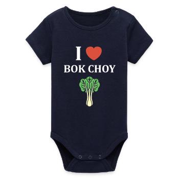 J Adore Bok Choy Graphic - Organic Short Sleeve Baby Bodysuit by Stanley/Stella - navy - Front