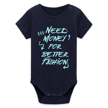 Need Money for Better Fashion – Trend Hoodie - Organic Kurzarm-Babybody von Stanley/Stella - Navy - Vorne