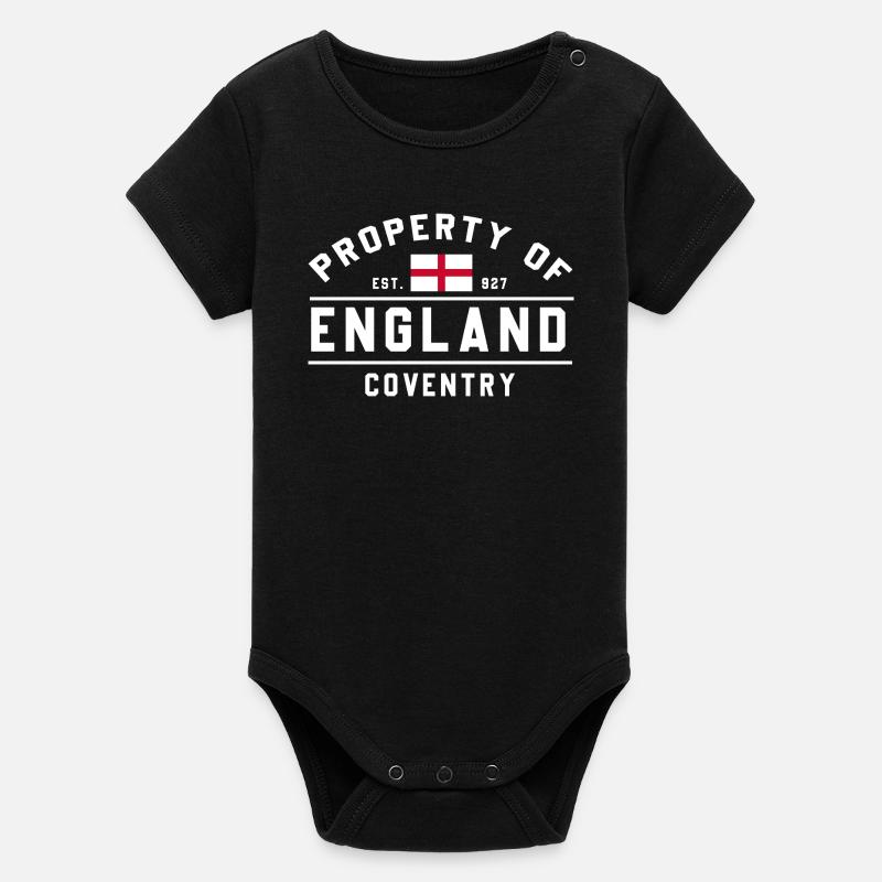 Propriété de l’Angleterre Coventry - Body bébé manches courtes bio Stanley/Stella - noir