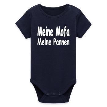 Moped - Organic Short Sleeve Baby Bodysuit by Stanley/Stella - navy - Front