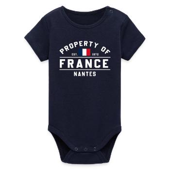 Droits de propriété Nantes - Body bébé manches courtes bio Stanley/Stella - marine - Devant