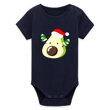 Avocado – Weihnachten - Organic Kurzarm-Babybody von Stanley/Stella - Navy - Vorne