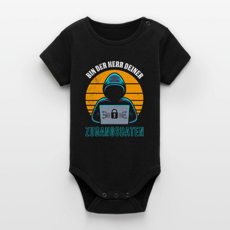 Science Coder BIN DER HERR DEINER ZUGANGSDATEN Organic Kurzarm-Babybody von Stanley/Stella