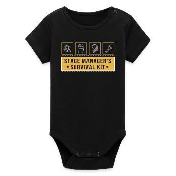 Stage Manager - Organic Short Sleeve Baby Bodysuit by Stanley/Stella - black - Front