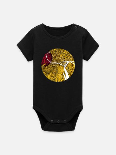Spaghetti Highway - Organic Kurzarm-Babybody von Stanley/Stella - Schwarz