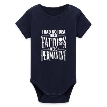 Je ne savais pas que ces tatouages étaient permanents - Body bébé manches courtes bio Stanley/Stella - marine - Devant