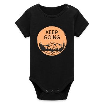 Keep Going / Mountain Scenery Sunrise - Organic Short Sleeve Baby Bodysuit by Stanley/Stella - black - Front