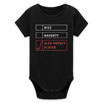 Hockey sur glace Para Handicap - Body bébé manches courtes bio Stanley/Stella - noir - Devant