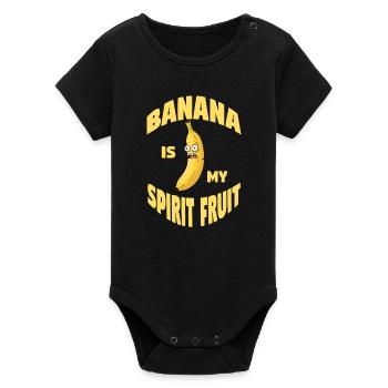 La banane est mon fruit spirituel - Body bébé manches courtes bio Stanley/Stella - noir - Devant