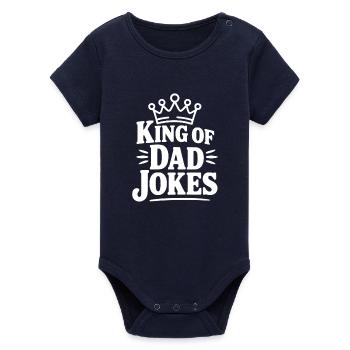Roi des blagues de papa - Body bébé manches courtes bio Stanley/Stella - marine - Devant