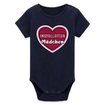 Installer Girl Child Installers Trainee - Organic Short Sleeve Baby Bodysuit by Stanley/Stella - navy - Front