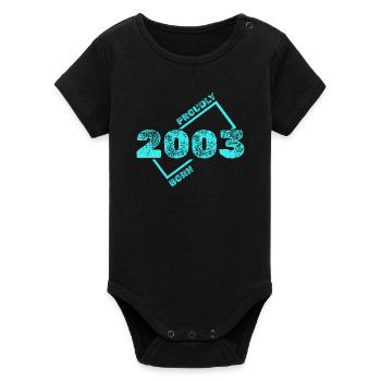2003 - Organic Short Sleeve Baby Bodysuit by Stanley/Stella - black - Front