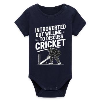 Drôle de cricket : Jeu de cricket vintage - Body bébé manches courtes bio Stanley/Stella - marine - Devant
