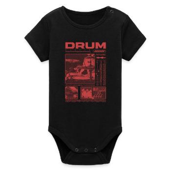 Rocktrommeslager Trommeslager Streetwear - Stanley/Stella kortærmet babybody økologisk - sort - Foran