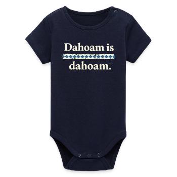 Dahoam is dahoam – Bayerischer Heimat Spruch - Organic Kurzarm-Babybody von Stanley/Stella - Navy - Vorne