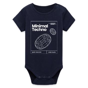 Conception minimale des sphères musicales techno - Body bébé manches courtes bio Stanley/Stella - marine - Devant