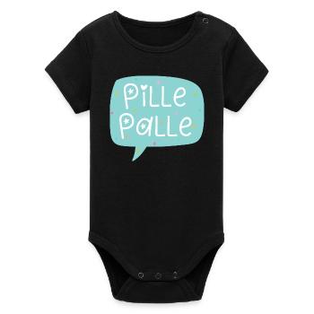 Pille Palle - todo fácil para los niños - Body bebé de manga corta orgánico de Stanley/Stella - negro - delante