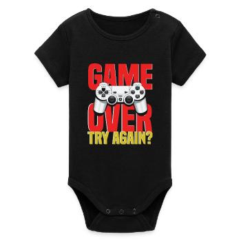 Spielende Controller Motiv - Organic Kurzarm-Babybody von Stanley/Stella - Schwarz - Vorne
