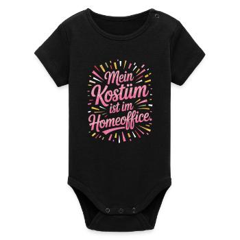 Le costume se trouve dans le bureau du carnaval du bureau principal - Body bébé manches courtes bio Stanley/Stella - noir - Devant
