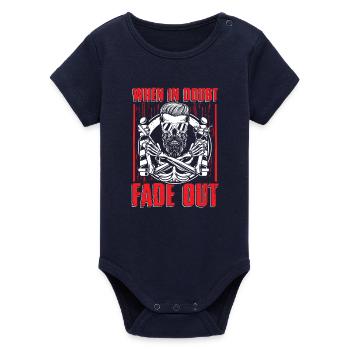 Skull Fade Out Graphic - Organic Short Sleeve Baby Bodysuit by Stanley/Stella - navy - Front