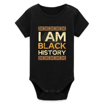 I Am Black History - Organic Kurzarm-Babybody von Stanley/Stella - Schwarz - Vorne