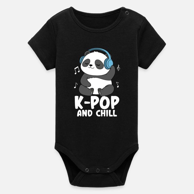 K Pop And Chill - Body bébé manches courtes bio Stanley/Stella - noir