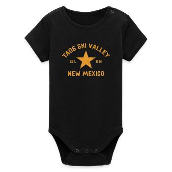 Taos Ski Valley - New Mexico - USA - America - Organic Short Sleeve Baby Bodysuit by Stanley/Stella - black - Front