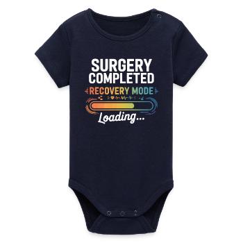 Recovery in progress: Recovery Mode loading bar - Organic Short Sleeve Baby Bodysuit by Stanley/Stella - navy - Front