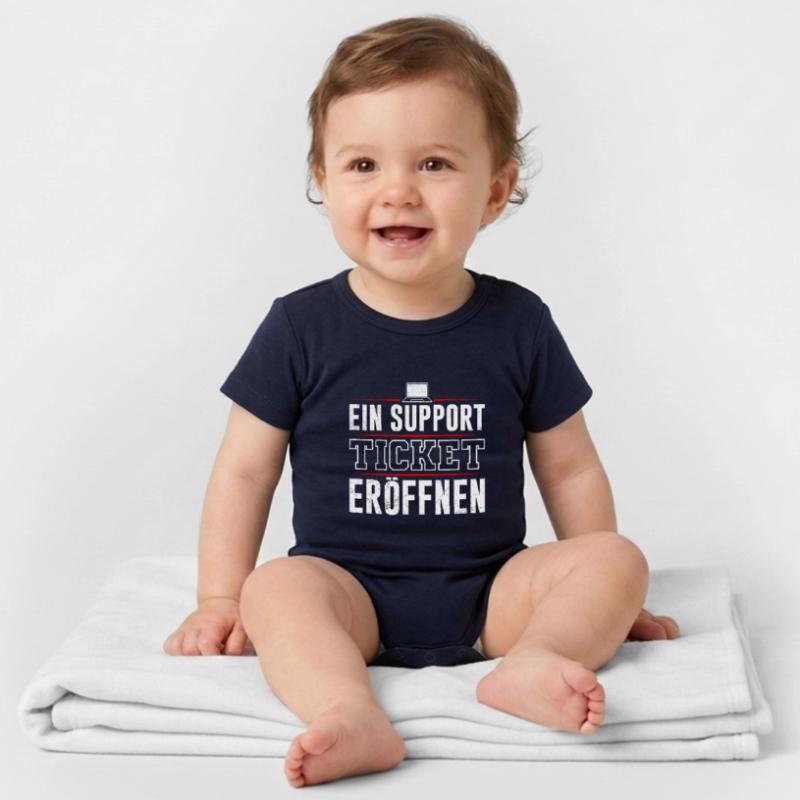 Coder EIN SUPPORT TICKET ERÖFFNEN LUSTIG Organic Kurzarm-Babybody von Stanley/Stella