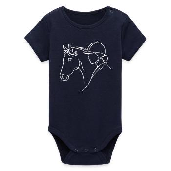 Dressage de chevaux minimaliste en silhouette - Body bébé manches courtes bio Stanley/Stella - marine - Devant