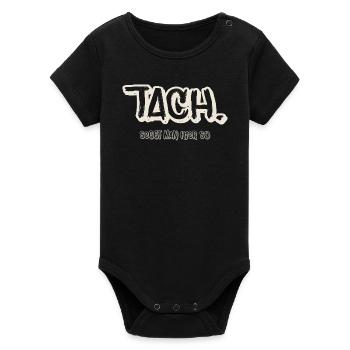Tach.  seggt man hier so  Norddeutscher Spruch  - Organic Kurzarm-Babybody von Stanley/Stella - Schwarz - Vorne