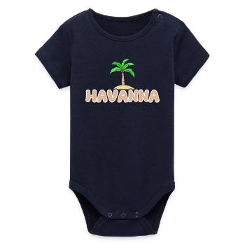 Cadeau pour La Havane - Body bébé manches courtes bio Stanley/Stella - marine - Devant