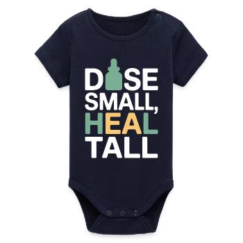 Certified Clinical Micro-Dose Specialist Apparel  - Organic Short Sleeve Baby Bodysuit by Stanley/Stella - navy - Front