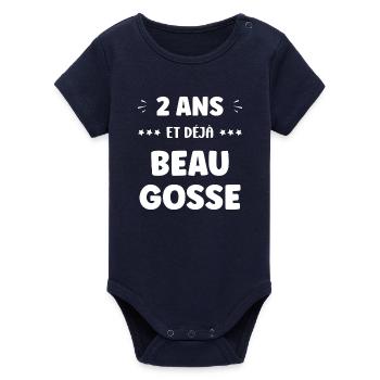 2 ans et déjà beau gosse - Body bébé manches courtes bio Stanley/Stella - marine - Devant