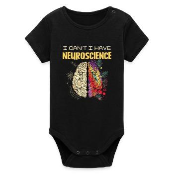 Neuroscience Brain Colors Design - Organic Short Sleeve Baby Bodysuit by Stanley/Stella - black - Front