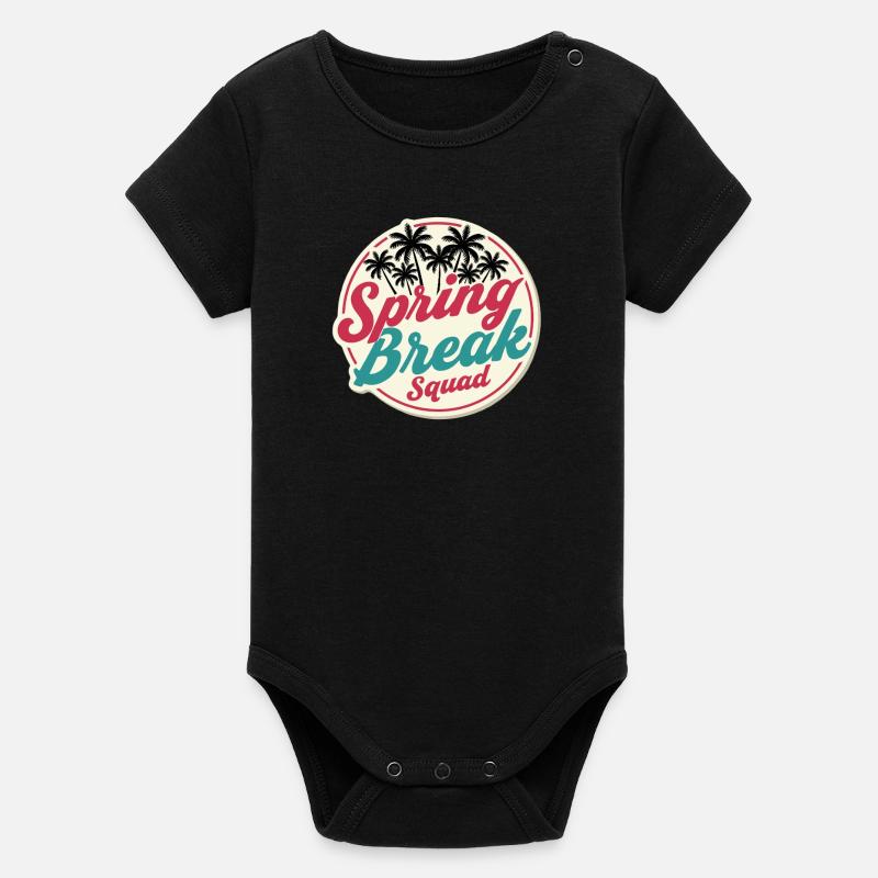 Fête de Noël Palm Trees Spring Break Squad Tropical - Body bébé manches courtes bio Stanley/Stella - noir